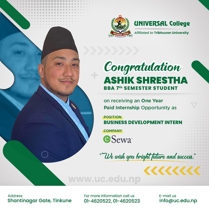 Congratulation Ashik Shrestha